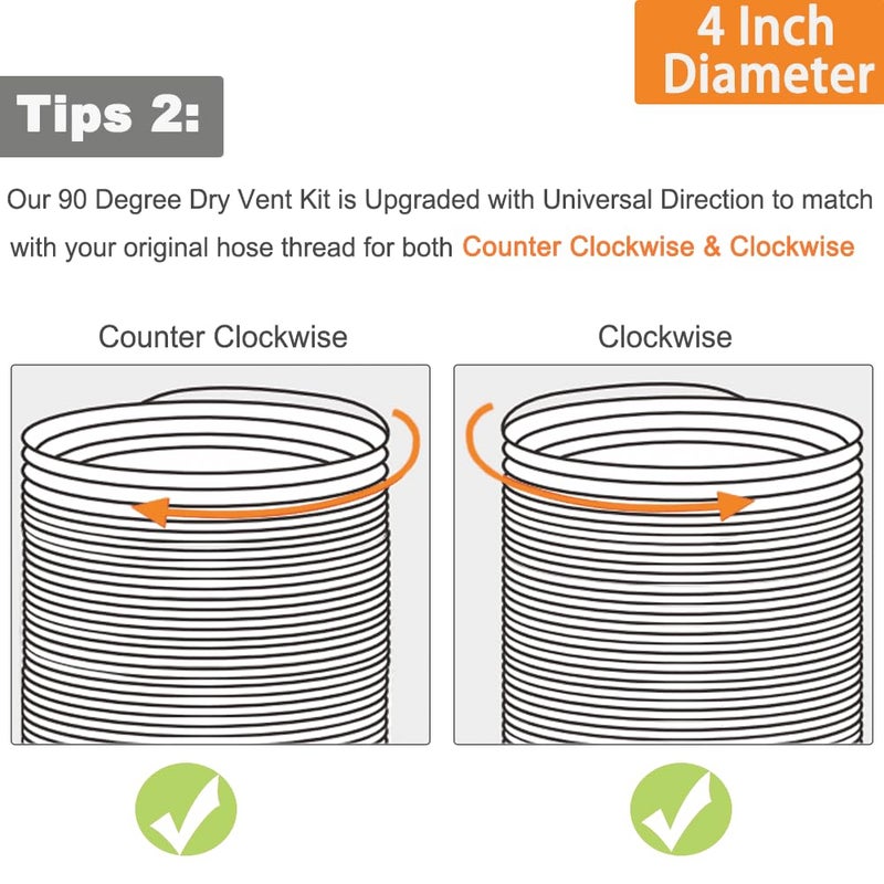 CAT SO RICH 90 Degree Clothes Dryer Vent Elbow,Tight-Fit Connector For 4-Inch Dryer Duct Hose In Narrow Spaces - Image 4